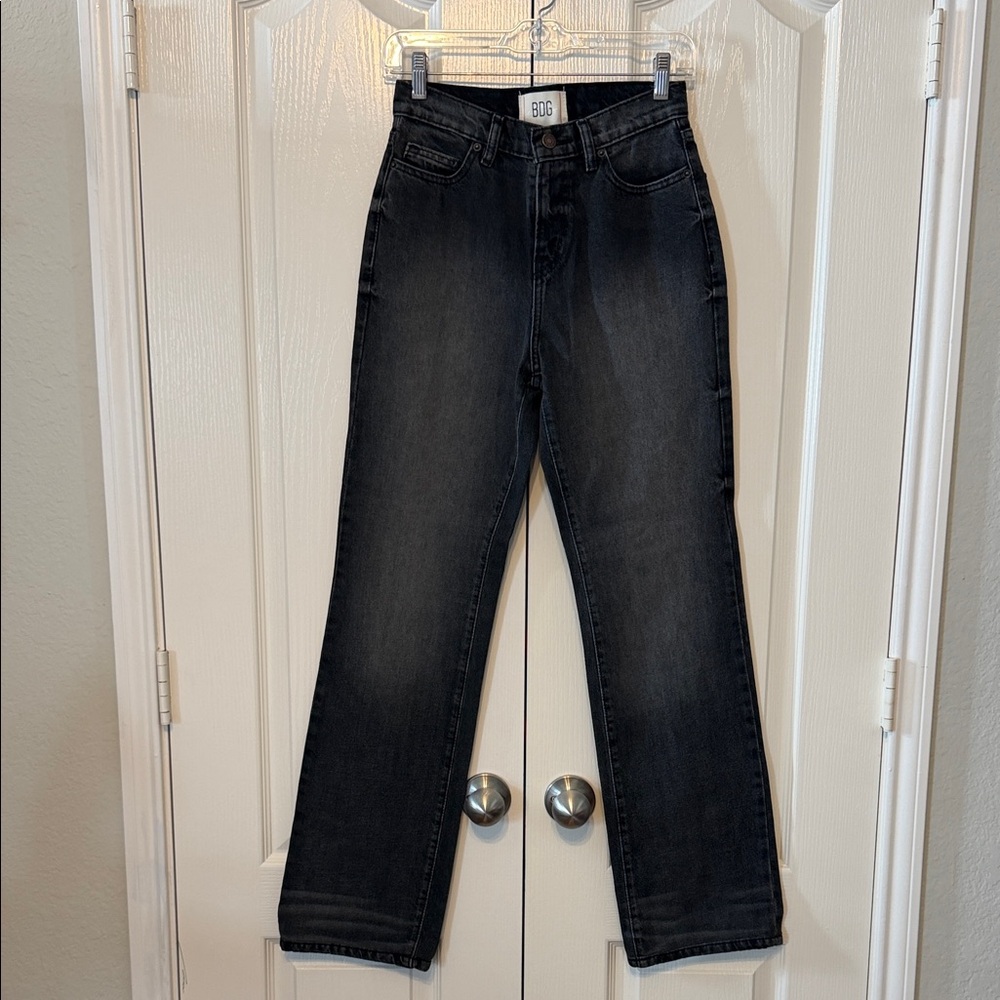 BDG High Rise Slim Dark Wash Straight Leg Jeans Size 25